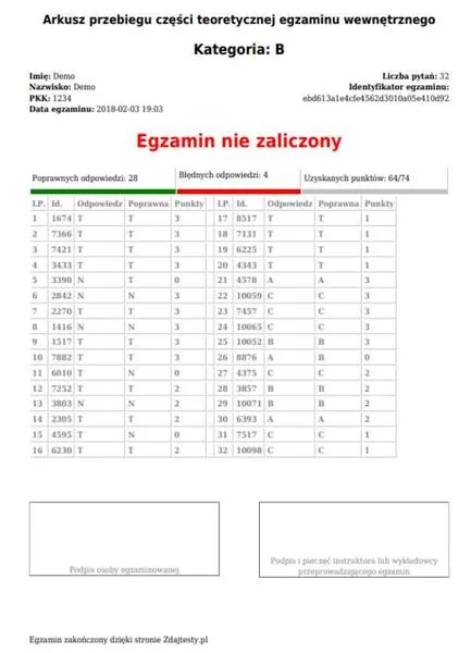 Przygotowanie do egzaminu wewnętrznego